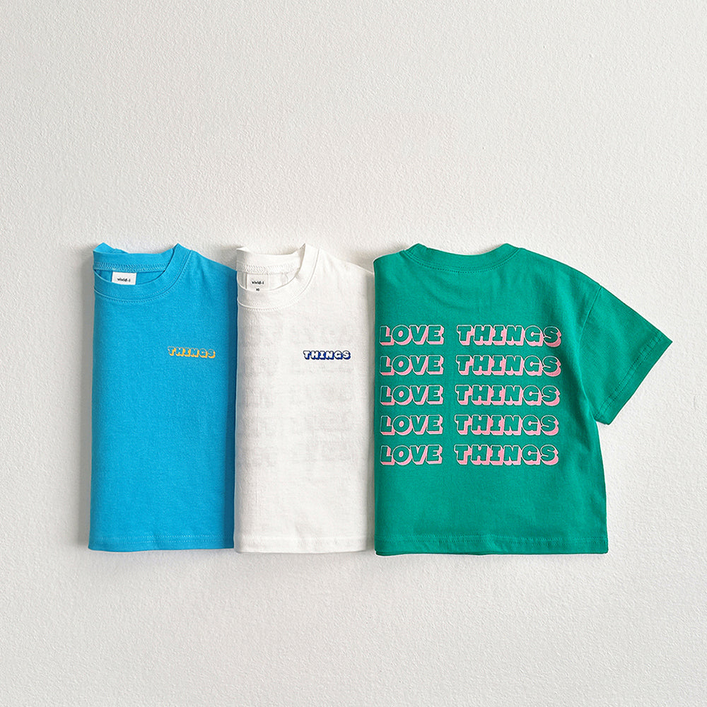 Love Things Short Sleeve Tee Korean toddler t-shirt in ivory made in Korea
