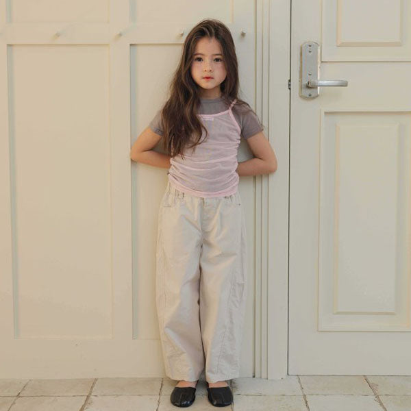 Crisp Barrel Pants Korean toddler pants in cream made in Korea