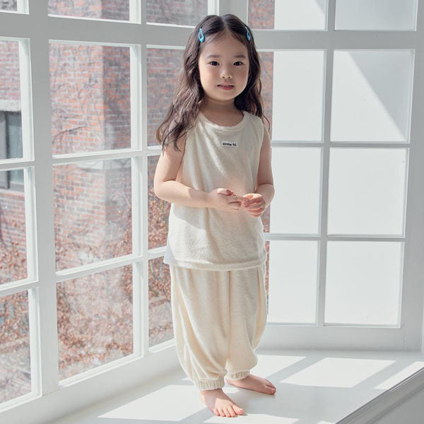 Multi Terry Jogger Pants Korean toddler pants in cream made in Korea