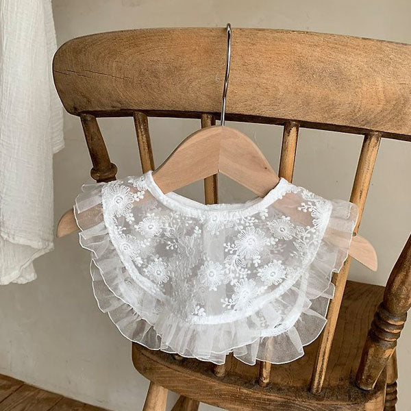 Daisy Cape Korean infant accessory in white made in Korea