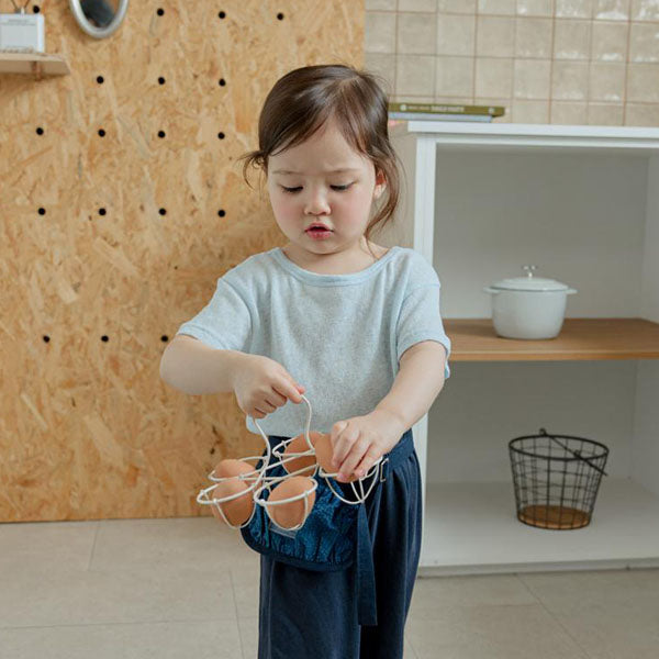 U-Neck Short Sleeve Tee Korean toddler t-shirt in ivory made in Korea