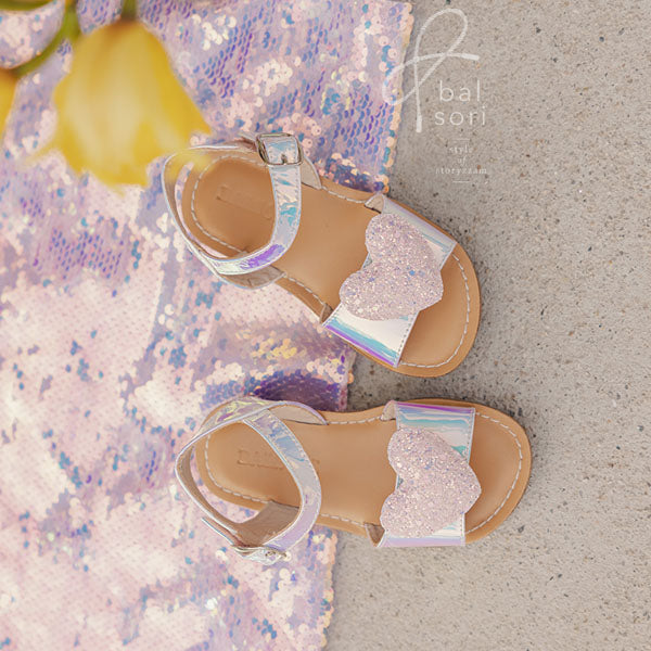 Y815 Sparkle Heart Korean infant shoes in pink made in Korea