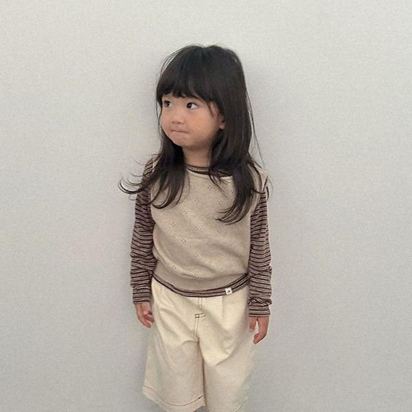 More Vest Korean toddler jacket in oatmeal made in Korea