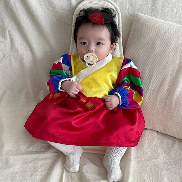 Retro Hanbok - Girls Korean infant dress in girl made in Korea
