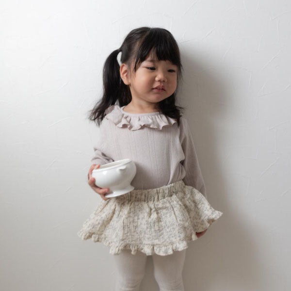 Winta Collar Tee Korean infant t-shirt in ivory made in Korea