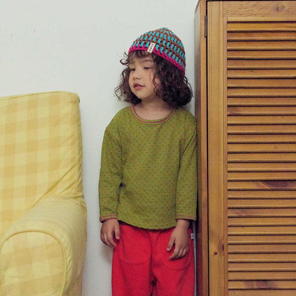 Popo Handmade Beanie Korean toddler accessory in pink made in Korea