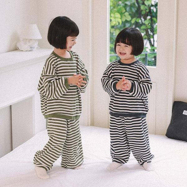 Waffle Jogger Pants Korean infant pants in brown made in Korea