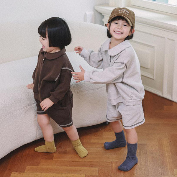 Cinnamon Sand Pants Korean infant pants in oatmeal made in Korea