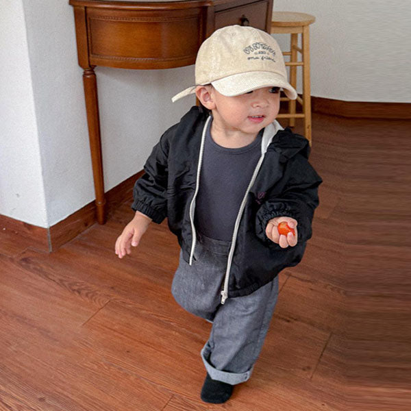 Stitch Denim Pants Korean infant pants in khaki denim made in Korea