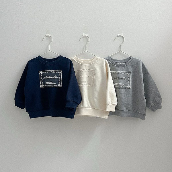 Lace Sweatshirt Korean toddler sweater in heather made in Korea