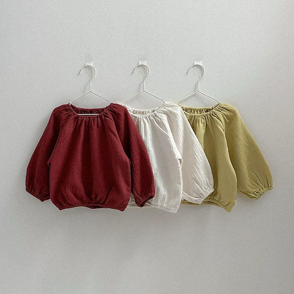 Balloon Blouse Korean toddler blouse in mustard made in Korea
