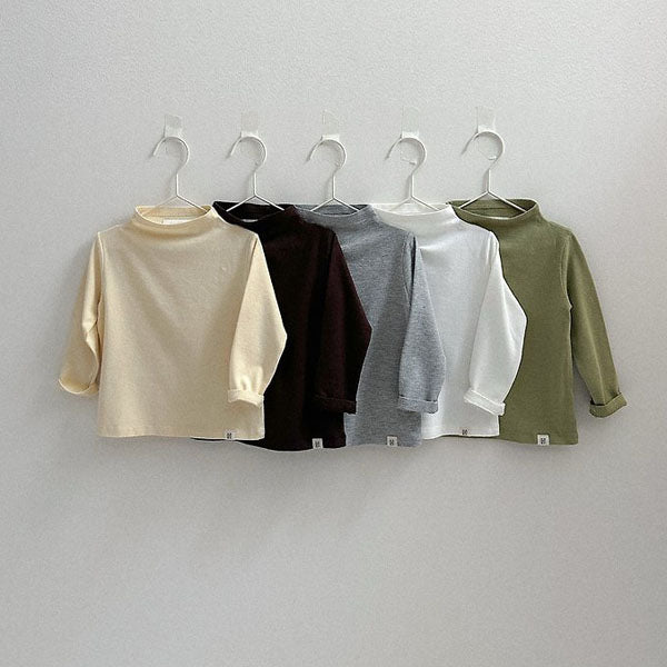 Blossom Mock Neck Top Korean toddler tops in ivory made in Korea