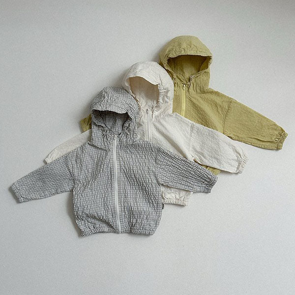 String Hooded Jacket Korean toddler jacket in check made in Korea