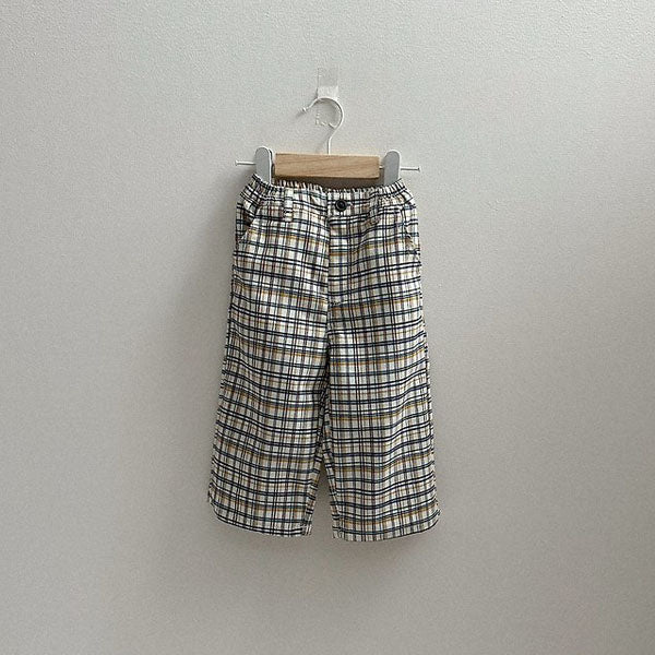 Adele Check Pants Korean toddler pants in check made in Korea