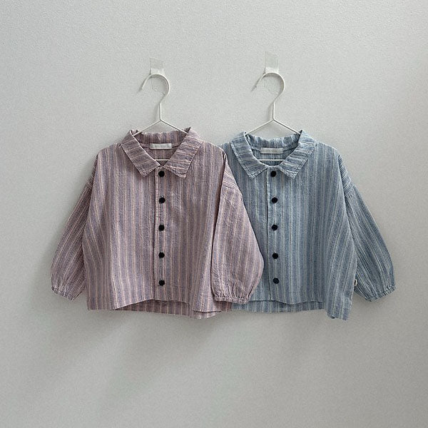 Woody Stripe Shirt Korean toddler shirt in pink made in Korea