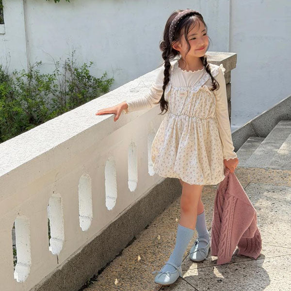 Picnic Corduroy Dress Korean toddler dress in dot made in Korea