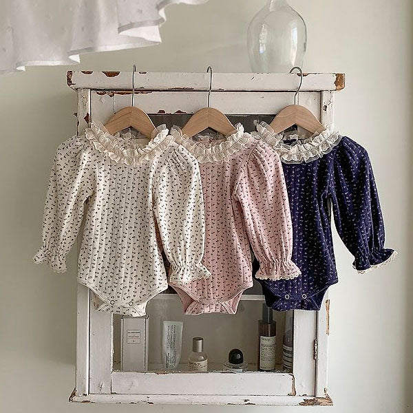 Lena Bodysuit Korean infant bodysuit in cream made in Korea