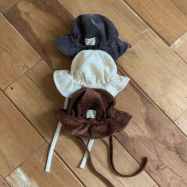Boiled Wool Bucket Hat Korean infant accessory in brown made in Korea