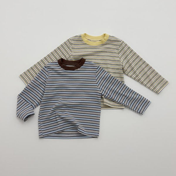 Rico Stripe Tee Korean toddler t-shirt in blue made in Korea