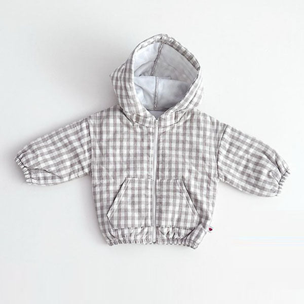 Bonded Zip-Up Hoodie Korean infant sweater in floral pattern made in Korea