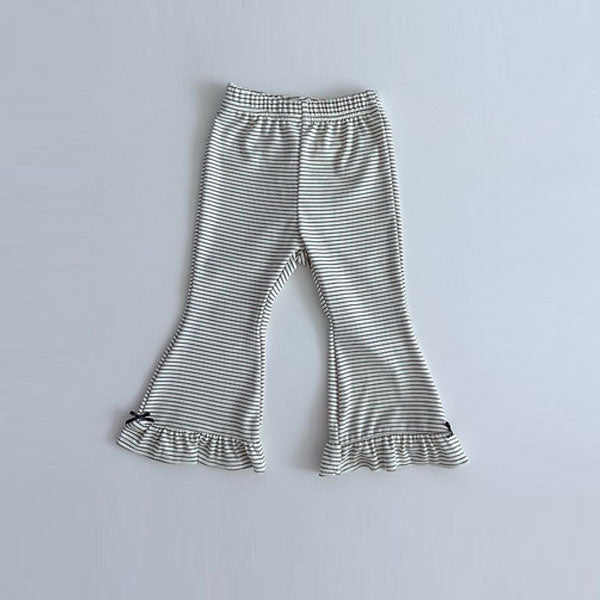 Panelled Ruffle Bootcut Pants Korean infant pants in dot made in Korea