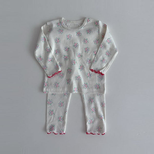 Fine Ribbed Loungewear Korean infant loungewear in heart made in Korea