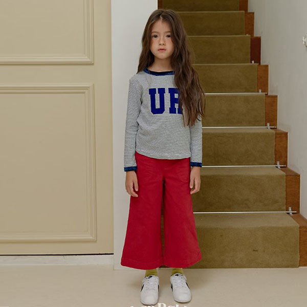 Color Stretch Wide-Leg Pants Korean toddler pants in lavender made in Korea