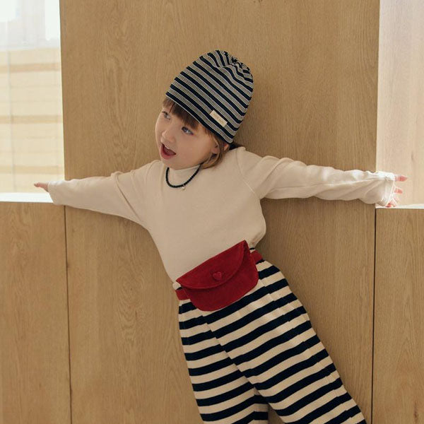 Daily Ribbed Tee Korean toddler t-shirt in brown made in Korea
