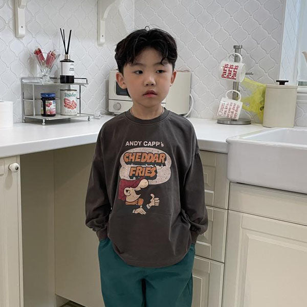 Snack Pigment Tee Korean toddler t-shirt in cream made in Korea