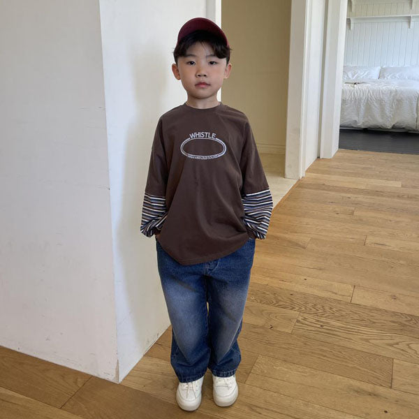 Groovy Denim Pants Korean toddler pants in cream made in Korea