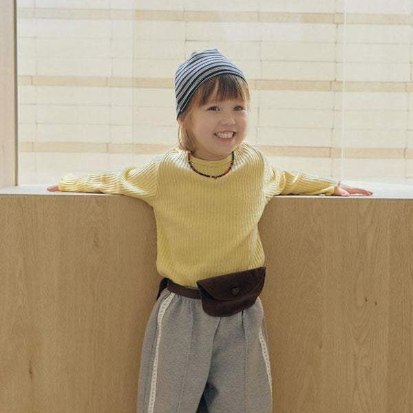 Bella Ribbed Tee Korean toddler t-shirt in yellow made in Korea