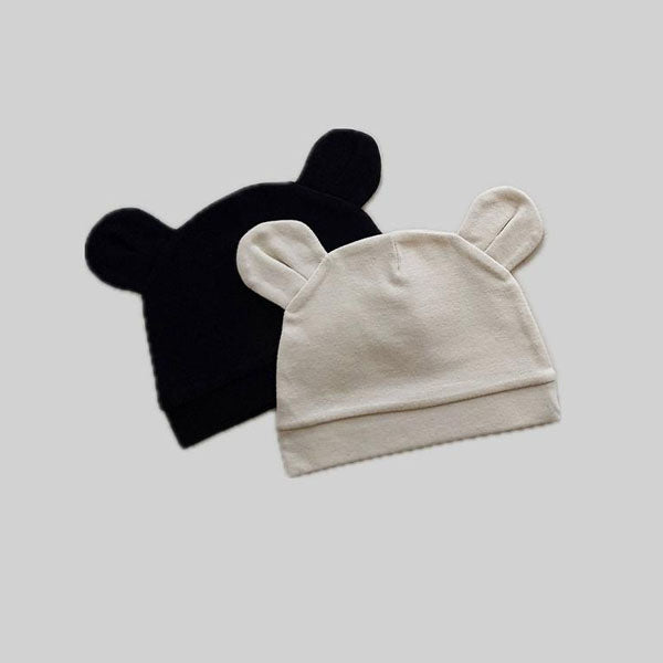 Mini Bear Hat Korean infant accessory in ivory made in Korea