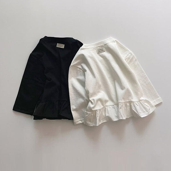 Mimi Ruffle Tee Korean toddler t-shirt in ivory made in Korea