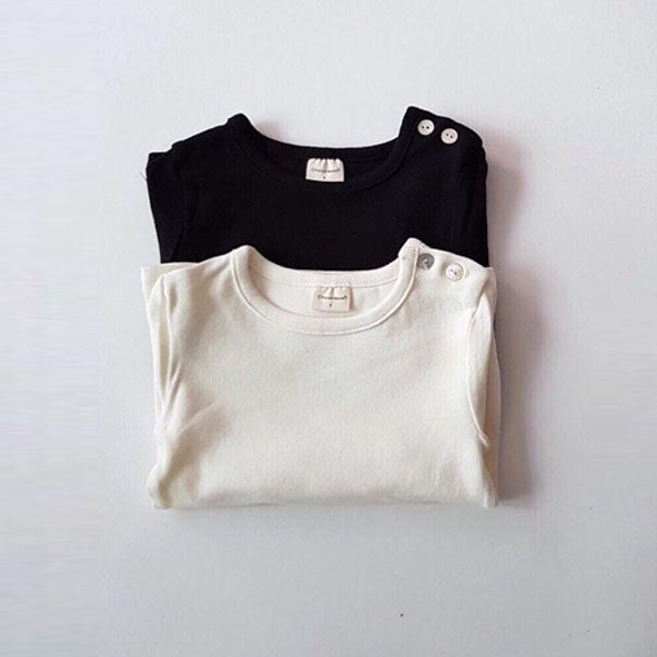 Bebe Basic Tee Korean infant t-shirt in ivory made in Korea