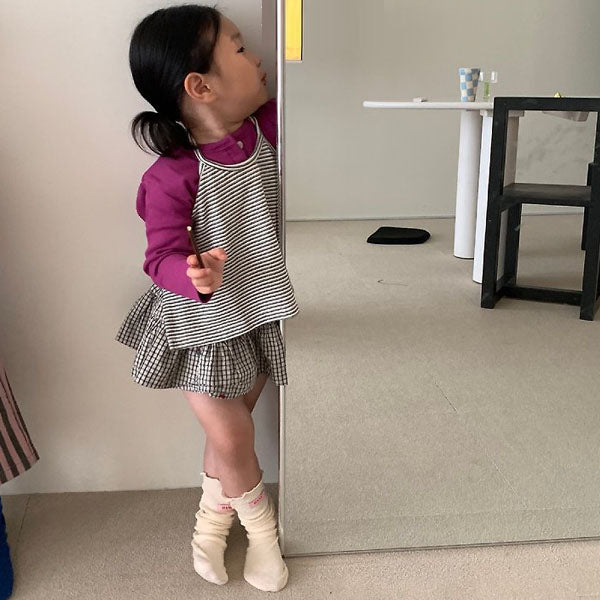 Cherry Embroidered Skirt Korean toddler skirt in ivory made in Korea