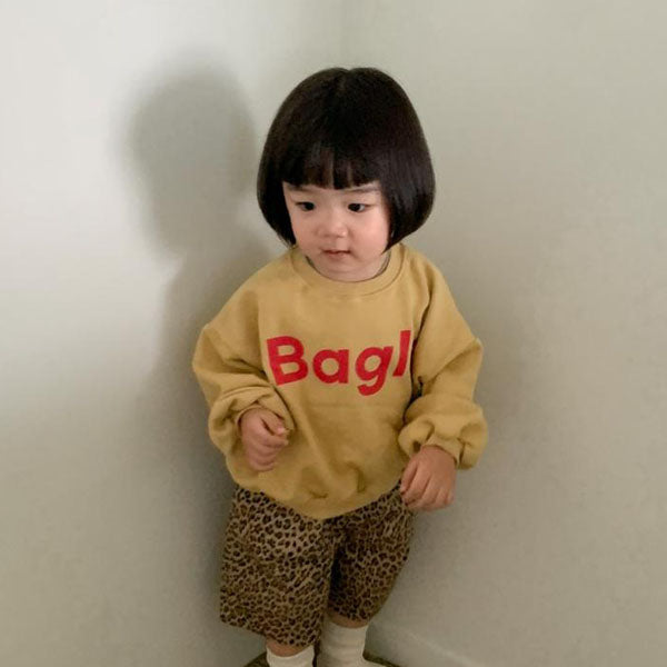 Bagel Sweatshirt Korean infant sweater in red made in Korea