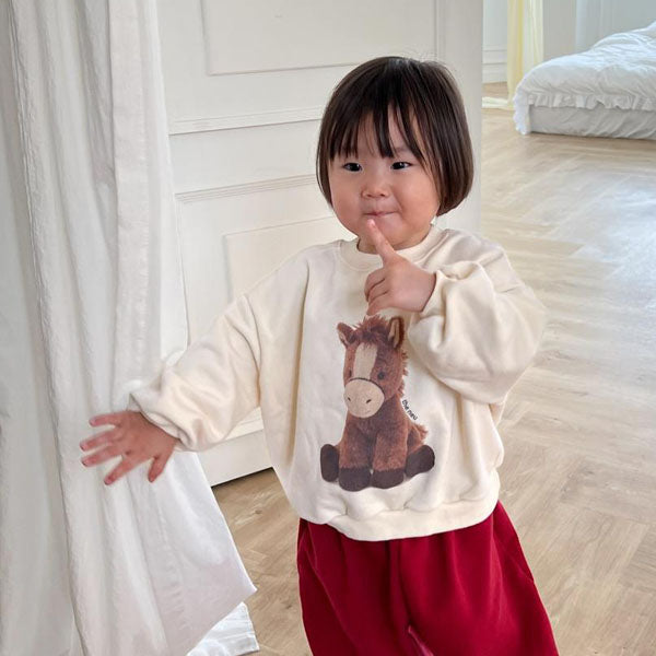 Noni Sweatshirt Korean infant sweater in cream made in Korea
