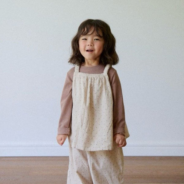Basic Ribbed Tee Korean infant t-shirt in cream made in Korea