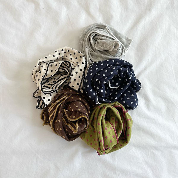 Polka Dot Scarf Korean toddler accessory in ivory made in Korea