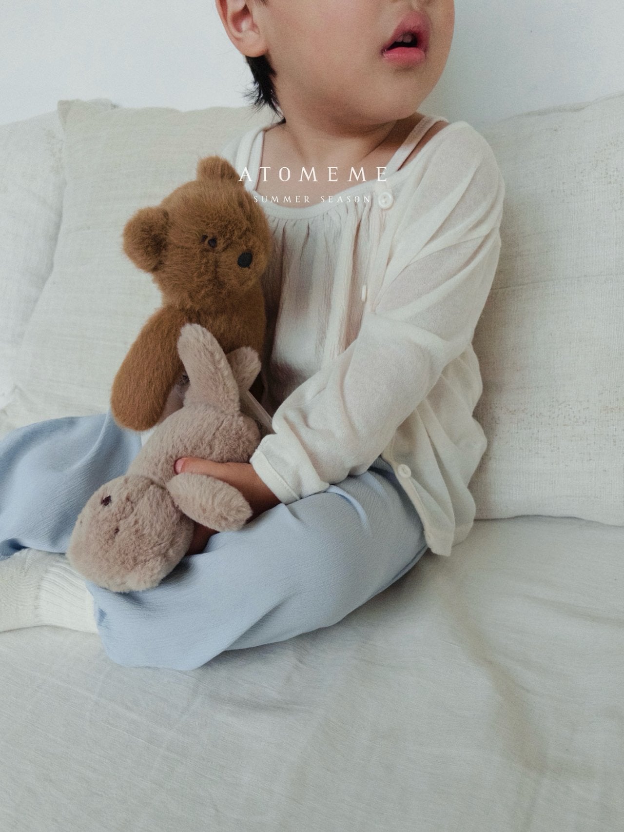 Sorbet Cardigan Korean toddler sweater in cream made in Korea