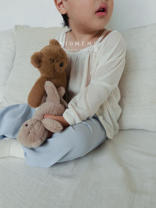 Sorbet Cardigan Korean toddler sweater in cream made in Korea