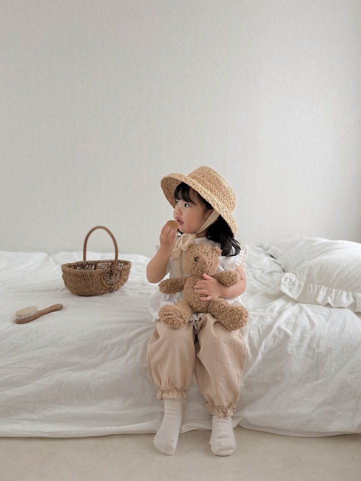 Mini Polka Dot Pants Korean infant pants in beige made in Korea