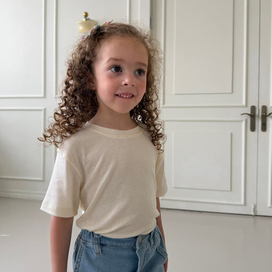 Tencel Short Sleeve Tee Korean toddler t-shirt in pink made in Korea