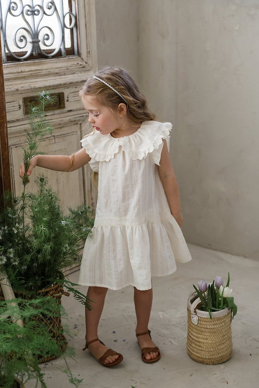 Sisley Dress Korean toddler dress in cream made in Korea