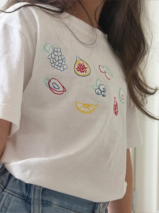 Fruit Tee Korean toddler t-shirt in ivory made in Korea