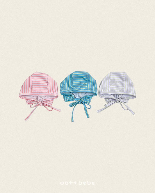 Happy Summer Swim Cap Korean infant accessory in blue made in Korea