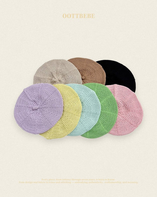 Cozy Beret Korean infant accessory in pink made in Korea