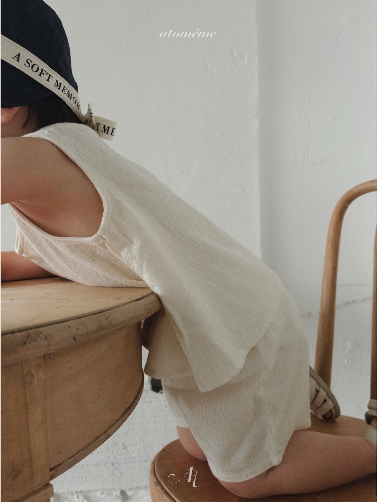 Ritz Tank Top Blouse Korean toddler blouse in cream made in Korea
