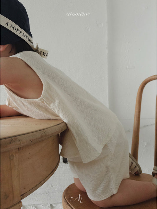 Ritz Tank Top Blouse Korean toddler blouse in cream made in Korea