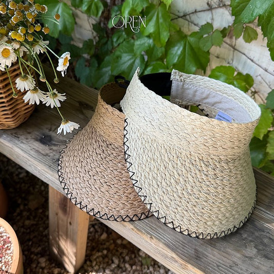 Petite Raffia Sun Cap Korean toddler accessory in cream made in Korea